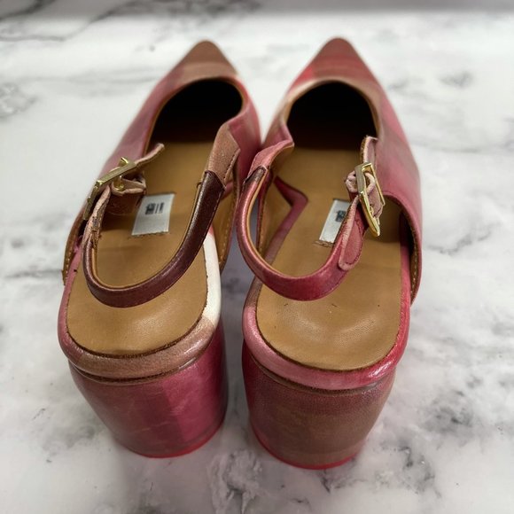 Miista Plaid Print Slingback Heel in Red NWOT - Picture 6 of 8